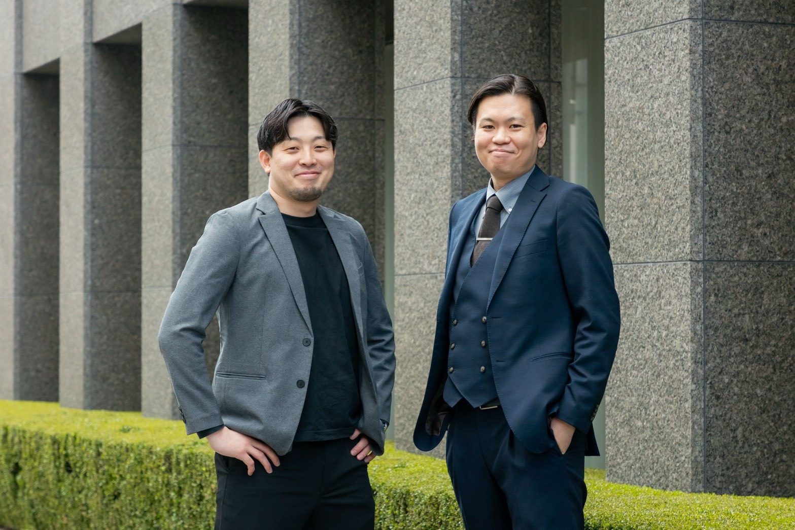 代表取締役社長の石角太征と河合惇水